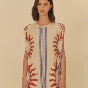Vestido Curto Ombreira Lenço Solar