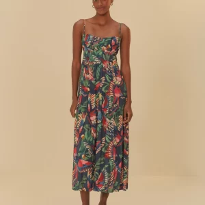 Vestido Cropped Estampado Voo Dos Passáros