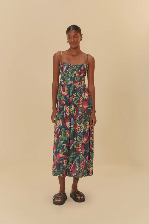 Vestido Cropped Estampado Voo Dos Passáros