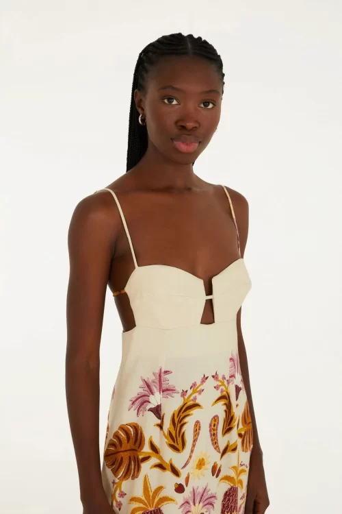 Vestido Longo Alça Estampado Tapeçaria Tropical - Image 2