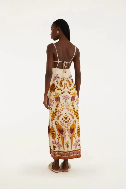 Vestido Longo Alça Estampado Tapeçaria Tropical - Image 3