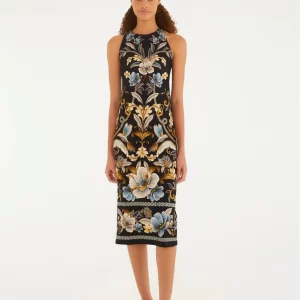 Vestido Midi Estampado Jardim Real