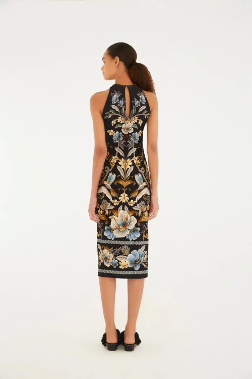 Vestido Midi Estampado Jardim Real - Imagem 4