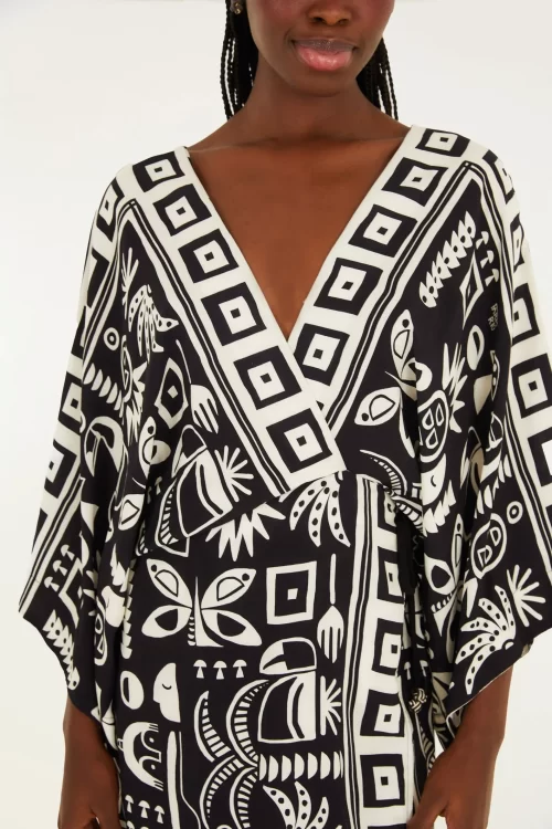 Vestido Curto Estampado Lenço Tropicano - Imagem 2