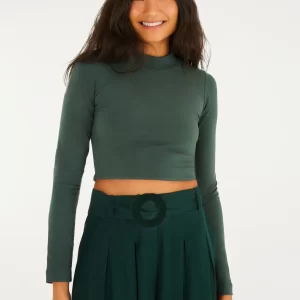 Blusa Cropped Gola - verde jabuti