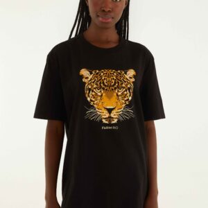 T-SHIRT MEDIA ONCA ESMERALDA PRETA