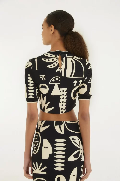 Blusa Cropped Estampada Lenço Tropicano - Imagem 3