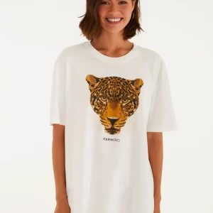 T-Shirt Media Onça Esmeralda Off White