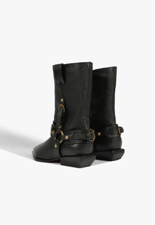 Bota Maine Buckle Couro Preta - Imagem 3