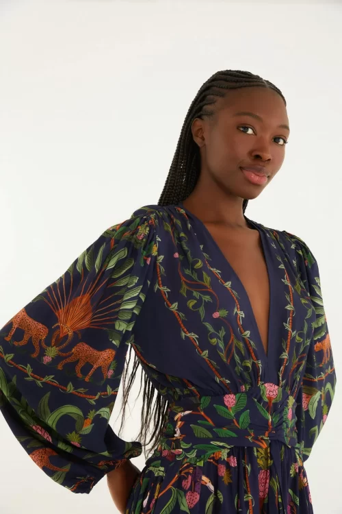 Vestido Longo Estampado Floresta Doce - Imagem 2