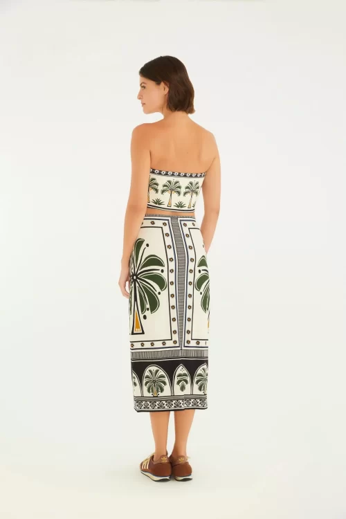 Saia Midi Reta Estampada Jardim Tropical - Imagem 3